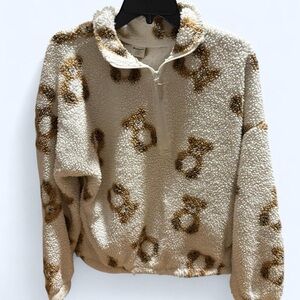 No Boundaries Cream and Brown Teddy Jacket